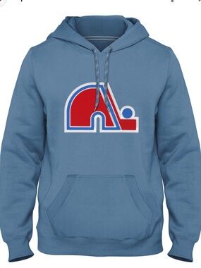 NHL Quebec Nordiques Light Blue Hoodie with Red Logo